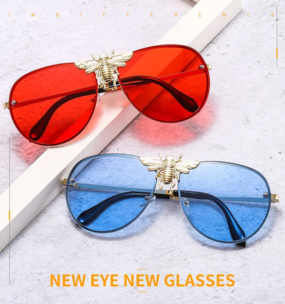 2022 Fashion Modern Oversized Sunglasses For Women Men Luxury Designer Sun Glasses Bee Decoration Trengding Shades UV400
