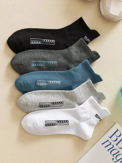 2/5/10 Pairs Men Knitted Anti Odor Round Neck Socks Sports Sweat Absorbing Breathable Soft Comfortable Business Casual Socks