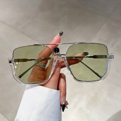 Women Vintage Oversized Sunglasses Fashion Men Square UV400 Shades Eyewear Unisex Trendy Ins Luxury Design Sun Glasses Goggles