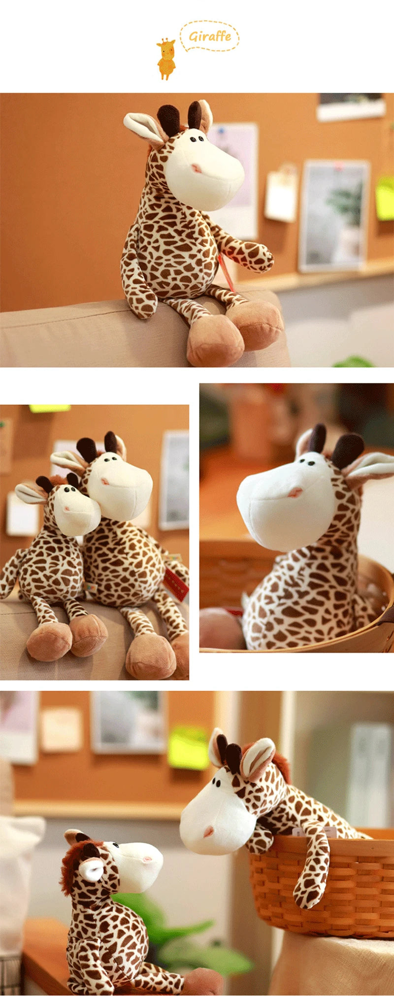 25CM Kawaii Jungle Animal Plush Toys Forest Animal Plush Dog Zebra Elephant Lion Fox Giraffe Children's Toys Doll Birthday Gift