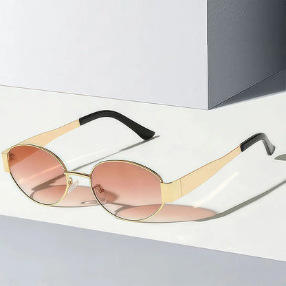 Luxury brand metal sunglasses for men and women unisex designer fashion sun glasses Oval unisex Stylish Eyewear shades UV400