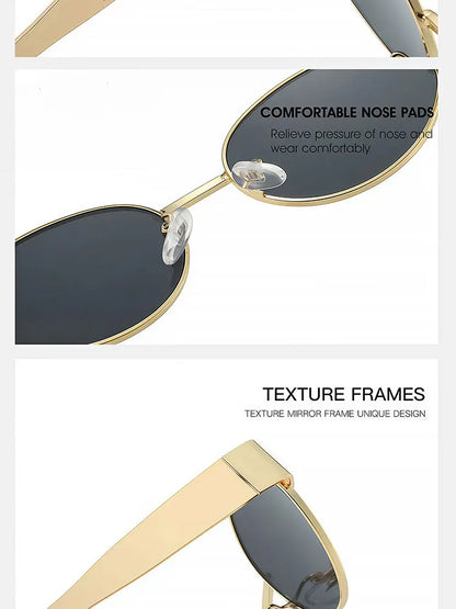 Luxury brand metal sunglasses for men and women unisex designer fashion sun glasses Oval unisex Stylish Eyewear shades UV400