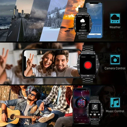 2025 New Smart Watch Sports Style USB Charging Alloy Case Stainless Steel Strap Wireless With Call Reminder Weather Function