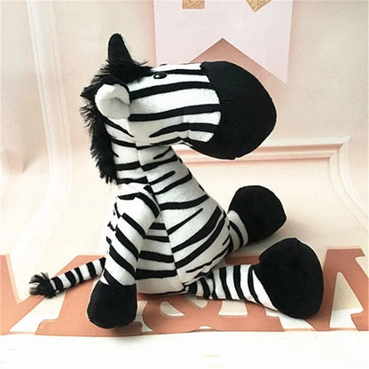 25CM Kawaii Jungle Animal Plush Toys Forest Animal Plush Dog Zebra Elephant Lion Fox Giraffe Children's Toys Doll Birthday Gift