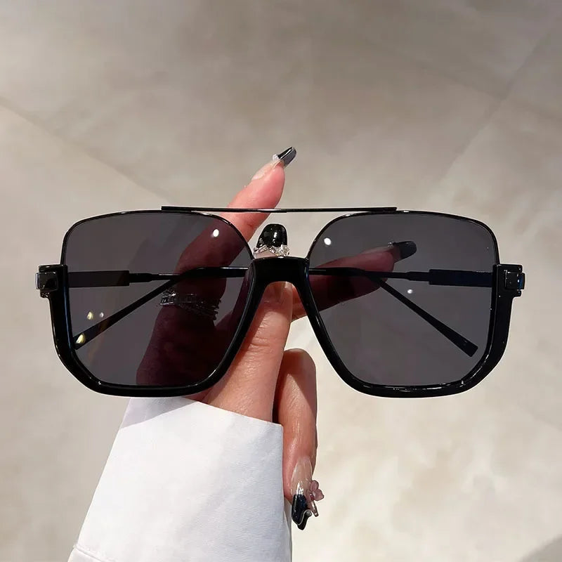 Women Vintage Oversized Sunglasses Fashion Men Square UV400 Shades Eyewear Unisex Trendy Ins Luxury Design Sun Glasses Goggles