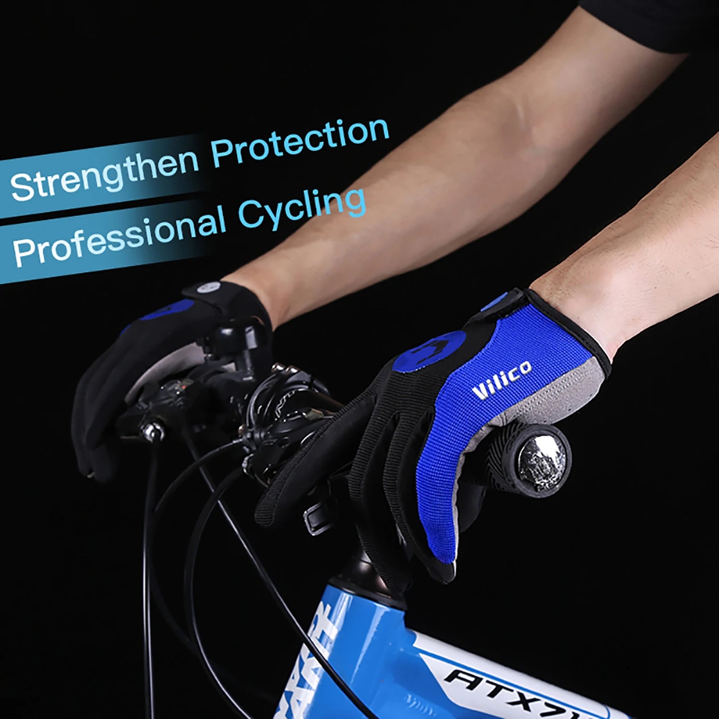 Cycling Anti-slip Full Finger Gloves MTB Bike Bicycle Gloves Pad Men Women Breathable Anti-shock Sports Gloves