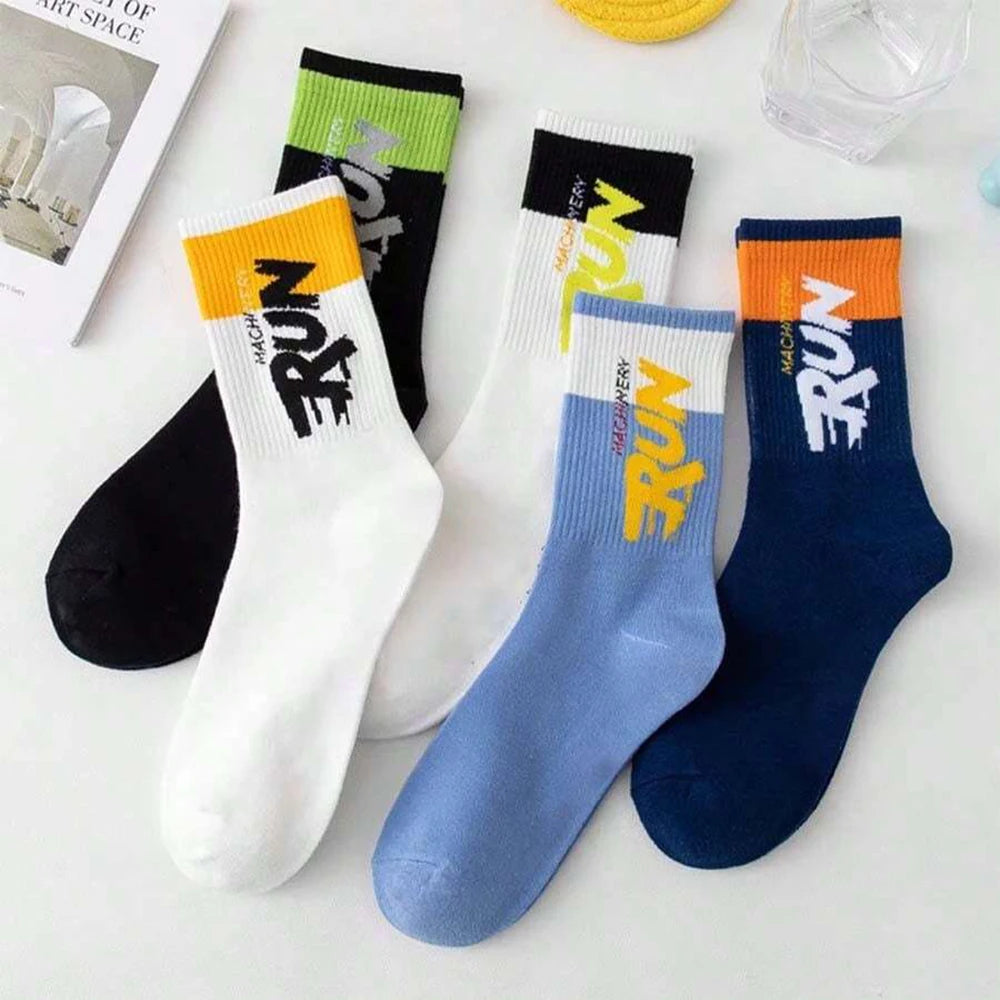2/5/10 Pairs Men Knitted Anti Odor Round Neck Socks Sports Sweat Absorbing Breathable Soft Comfortable Business Casual Socks