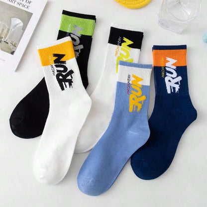 2/5/10 Pairs Men Knitted Anti Odor Round Neck Socks Sports Sweat Absorbing Breathable Soft Comfortable Business Casual Socks