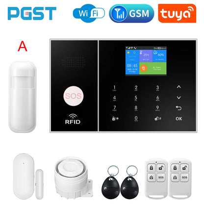 Wireless Home Alarm System Phone 4G Wifi Residential alarm Tuya Smart Home Child Safety protection Anti-theft Camera automation