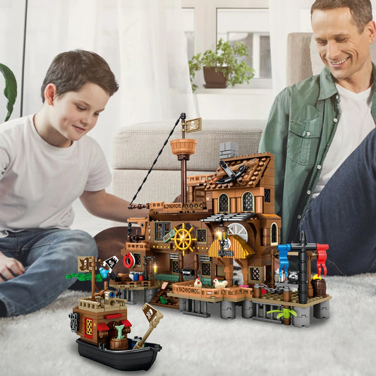 573pcs Ideas Pirate Ship Model Building Blocks Set,Halloween Christmas Gifts,Children'S Toys,Compatible With Legoed Particles