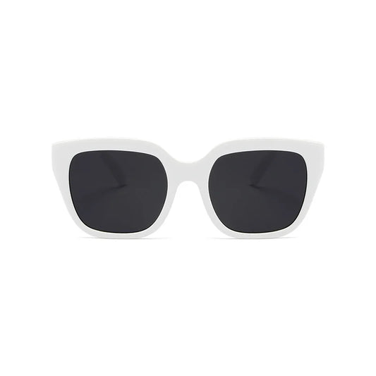 SHONEMES Square Sunglasses Vintage Men Women Shades Big Frame Outdoor UV400 Sun Glasses Black White for Female Male