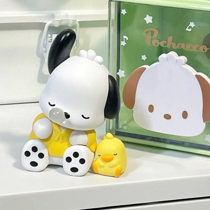 Sanrio Pochacco Go To School Cartoon Anime Figure Doll Model Decorate Action Figures Hobbies Children's Toys Christmas Gift