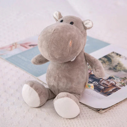 25CM Kawaii Jungle Animal Plush Toys Forest Animal Plush Dog Zebra Elephant Lion Fox Giraffe Children's Toys Doll Birthday Gift