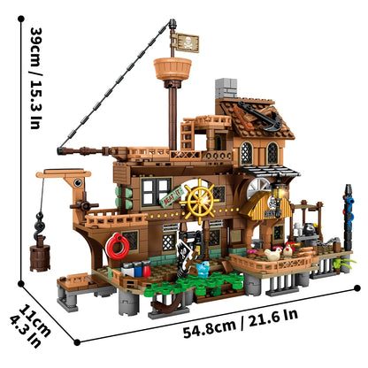 573pcs Ideas Pirate Ship Model Building Blocks Set,Halloween Christmas Gifts,Children'S Toys,Compatible With Legoed Particles