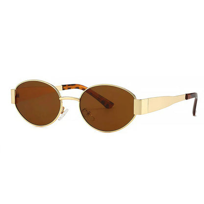 Luxury brand metal sunglasses for men and women unisex designer fashion sun glasses Oval unisex Stylish Eyewear shades UV400