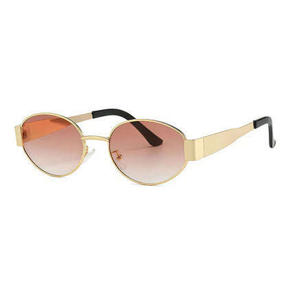 Luxury brand metal sunglasses for men and women unisex designer fashion sun glasses Oval unisex Stylish Eyewear shades UV400