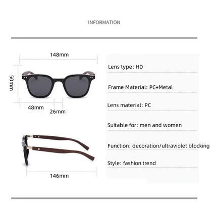 Sunglasses for Men Women's Trendy Retro Wood Grain Polarized UV Protection Eyewear Cycling Outdoor Street Photography