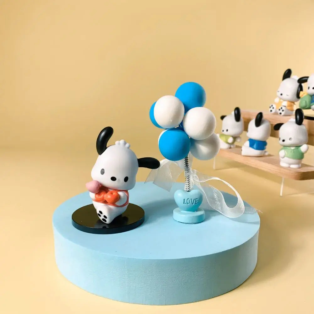 Sanrio Pochacco Go To School Cartoon Anime Figure Doll Model Decorate Action Figures Hobbies Children's Toys Christmas Gift