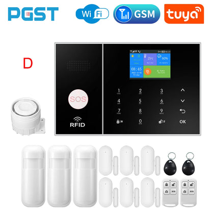Wireless Home Alarm System Phone 4G Wifi Residential alarm Tuya Smart Home Child Safety protection Anti-theft Camera automation