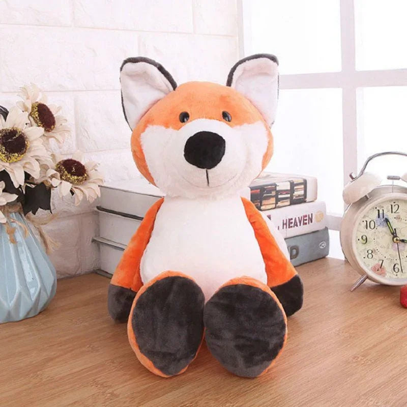 25CM Kawaii Jungle Animal Plush Toys Forest Animal Plush Dog Zebra Elephant Lion Fox Giraffe Children's Toys Doll Birthday Gift