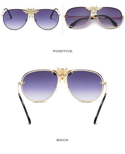 2022 Fashion Modern Oversized Sunglasses For Women Men Luxury Designer Sun Glasses Bee Decoration Trengding Shades UV400