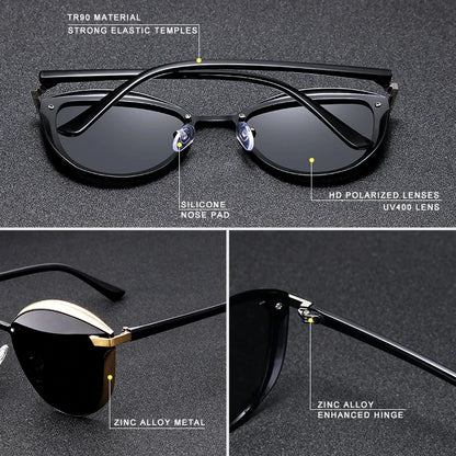 WIMN Polarized Sunglasses For Women Cat Eye Sun Glass Ladies Woman Eyewear Accessory UVAB Protection