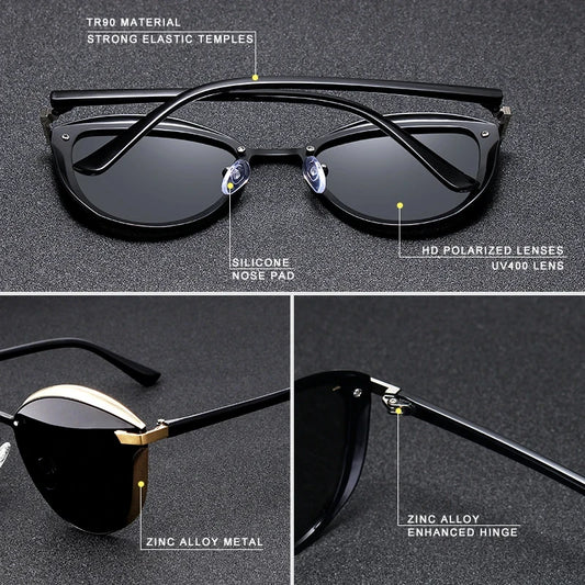 WIMN Polarized Sunglasses For Women Cat Eye Sun Glass Ladies Woman Eyewear Accessory UVAB Protection