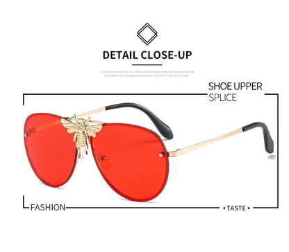 2022 Fashion Modern Oversized Sunglasses For Women Men Luxury Designer Sun Glasses Bee Decoration Trengding Shades UV400