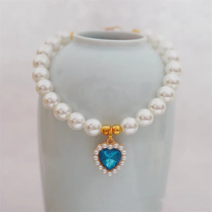 Adjustable Pet Pearl Necklace Accessories for Cats Gotas Animals Fashion Gem Sphynx Cat Collar Kitten Dog Collier Chat