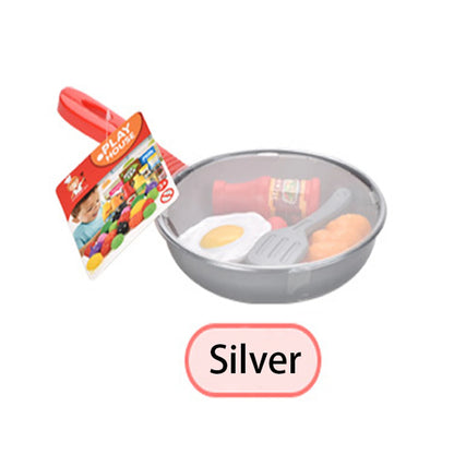 8PCS Kitchen Food Toys for Kids Simulation Kitchenware Pretend Play Steak Vegetable Pot Bread Hot Dog Food Children Girl Toy