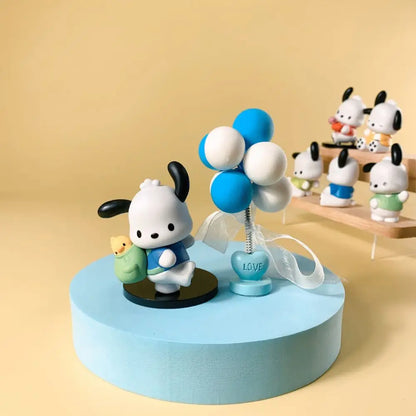 Sanrio Pochacco Go To School Cartoon Anime Figure Doll Model Decorate Action Figures Hobbies Children's Toys Christmas Gift