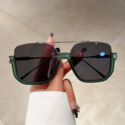 Women Vintage Oversized Sunglasses Fashion Men Square UV400 Shades Eyewear Unisex Trendy Ins Luxury Design Sun Glasses Goggles