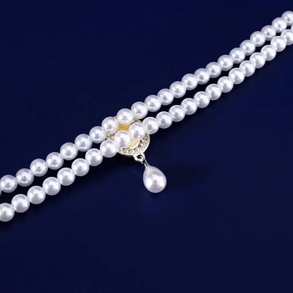 Pet Accessories Double Layer Pearl Pet Necklace Sweet Flower Pendant Cat Neck Chain Adjustable Pet Pearl Collar For Cats Puppy