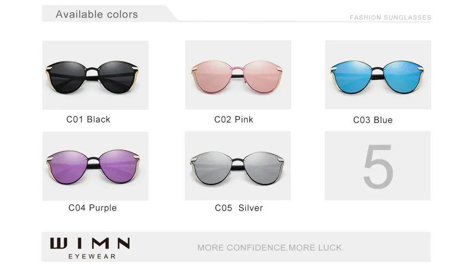 WIMN Polarized Sunglasses For Women Cat Eye Sun Glass Ladies Woman Eyewear Accessory UVAB Protection
