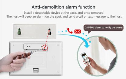 Wireless Home Alarm System Phone 4G Wifi Residential alarm Tuya Smart Home Child Safety protection Anti-theft Camera automation