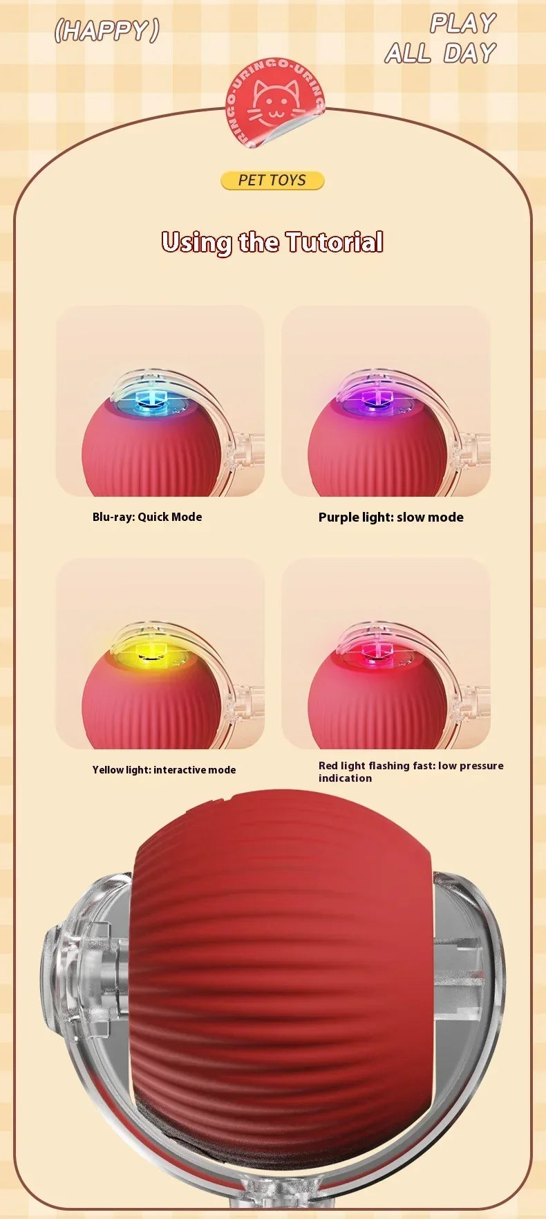 Interactive Toy Ball for Cats Cat Toys Interactive Automatic Electric Rolling Ball Toys Cats Pet Products Accessories Things
