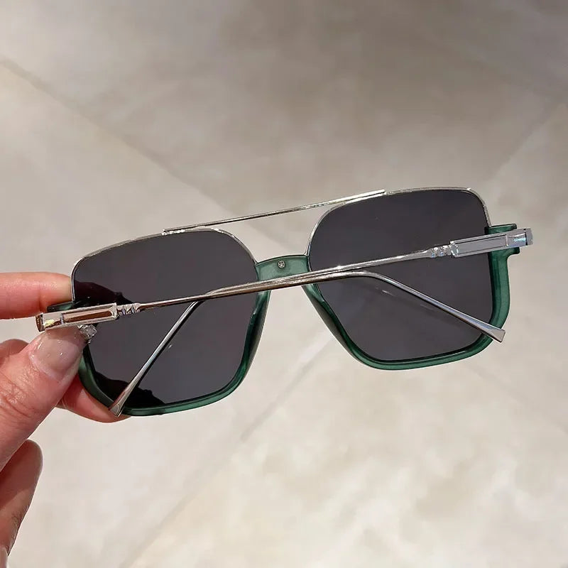 Women Vintage Oversized Sunglasses Fashion Men Square UV400 Shades Eyewear Unisex Trendy Ins Luxury Design Sun Glasses Goggles