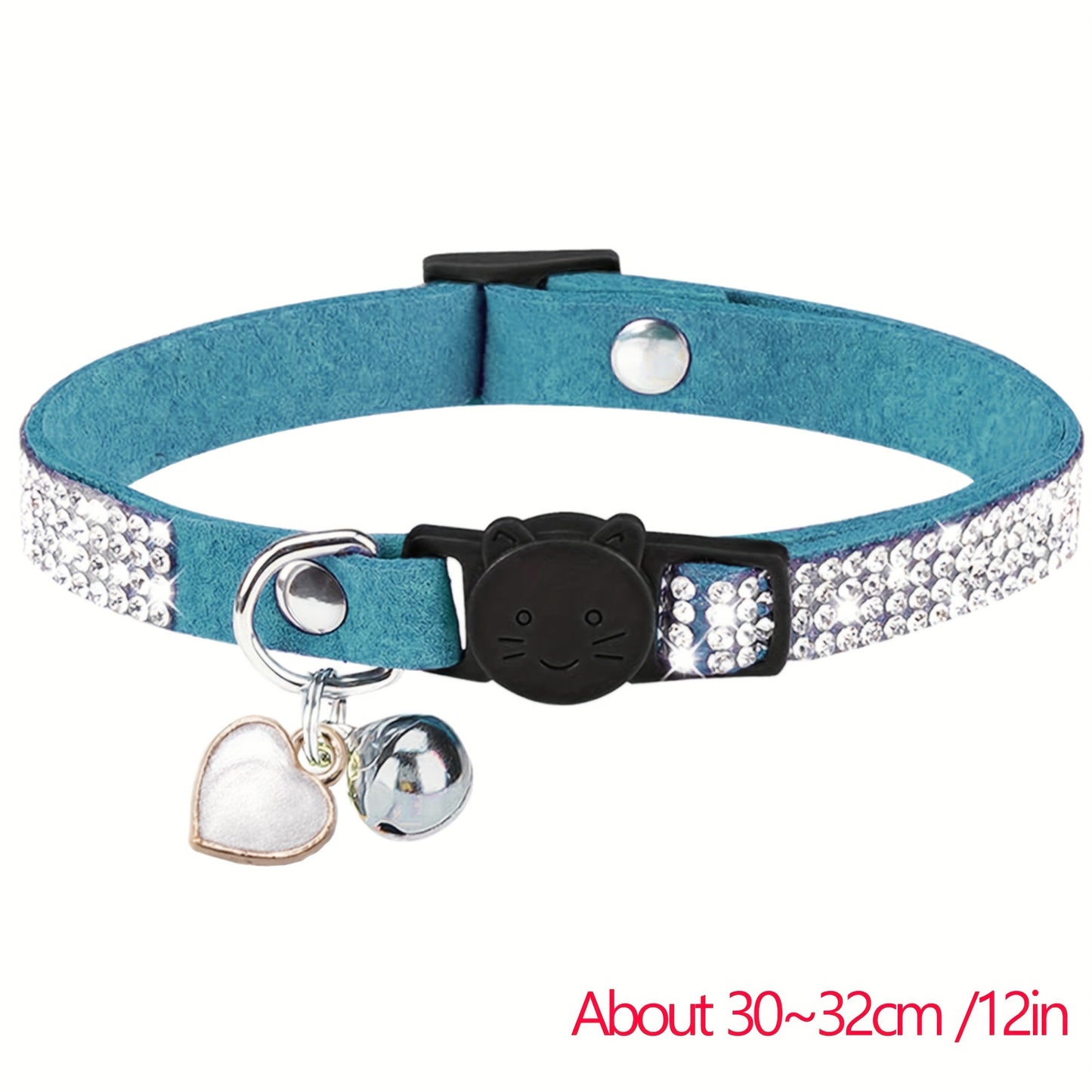 Rhinestone Soft Velvet Cat Collar, Breakaway Cat Collar With Bell And Pendant, Adjustable Kitten Collar With Quick Release Safety Buckle Pet Accessories