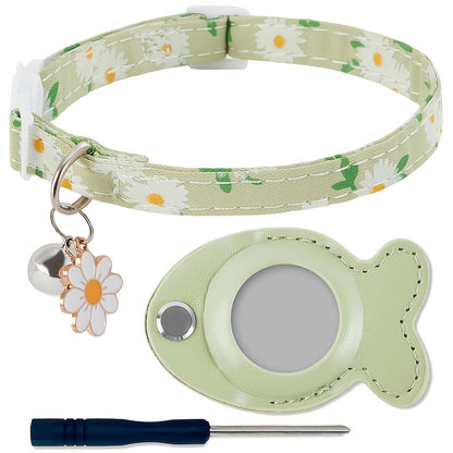 [GPS Cat Collar Locator] Comfortable GPS Cat Collar - Adjustable Acrylic Pet Necklace with Fish Bell, All Breed Sizes, Lost Cat Locator