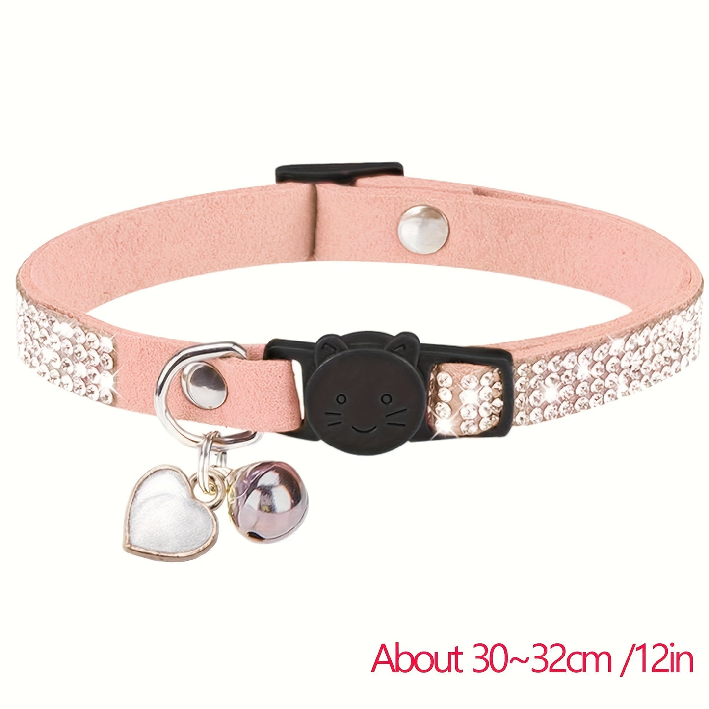 Rhinestone Soft Velvet Cat Collar, Breakaway Cat Collar With Bell And Pendant, Adjustable Kitten Collar With Quick Release Safety Buckle Pet Accessories